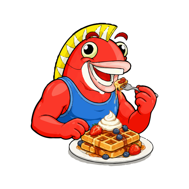 Waffle con fresas y crema